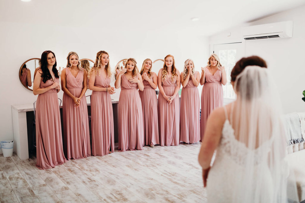 Pink Bridesmaid Dresses For Barn Wedding